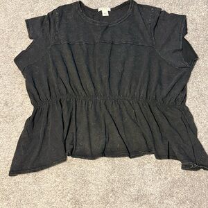 Women's Black Peplum Top